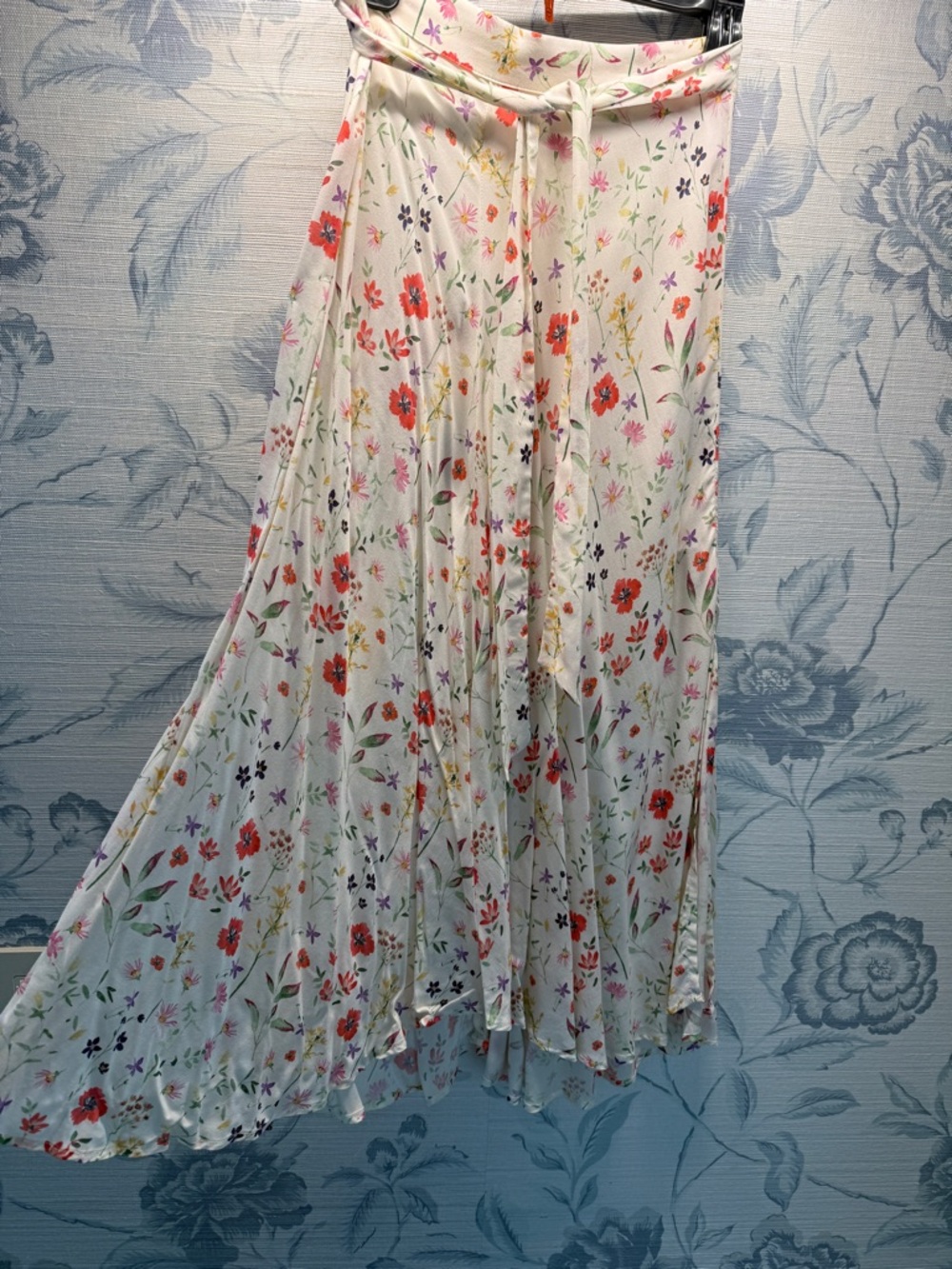 Velvet by Graham & Spencer Floral Tie Waist Midi Skirt XS 100% Viscose